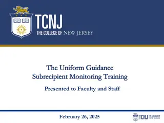 Uniform Guidance Subrecipient Monitoring Training