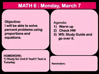 Math 6 - Percent Problems and Equations