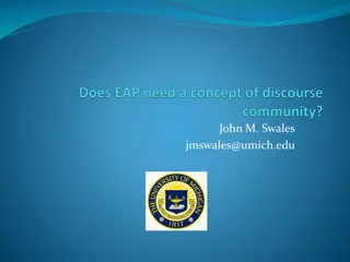 Genre, Task, and Discourse Communities in EAP Curricula