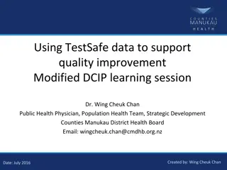 Using TestSafe data to support  quality improvement  Modified DCIP learning session
