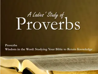 Proverbs Wisdom: Study Your Bible to Retain Knowledge