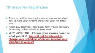 7th Grade Elective Choices for Registration