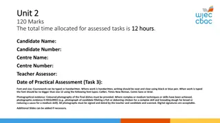 Time Allocated for Assessed Tasks in Culinary Course
