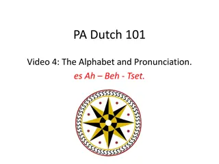 PA Dutch 101: The Alphabet and Pronunciation