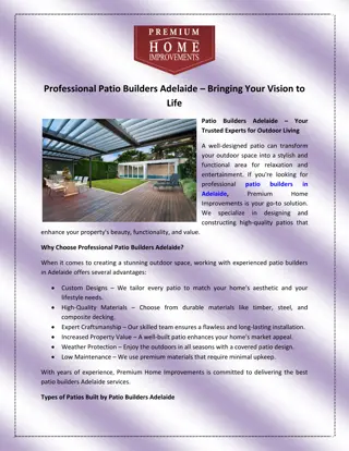 Professional Patio Builders Adelaide – Bringing Your Vision to Life