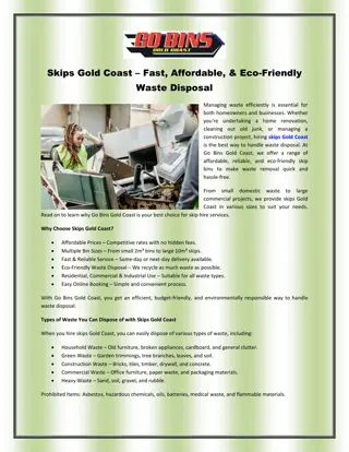 Skips Gold Coast – Fast, Affordable, & Eco-Friendly Waste Disposal