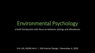 Overview of Environmental Psychology: Behavior Settings and Affordances