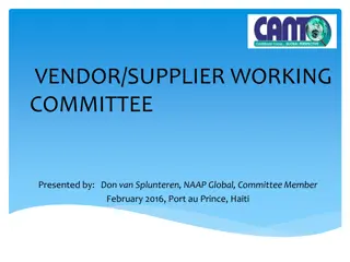 Vendor/Supplier Working Committee Activities