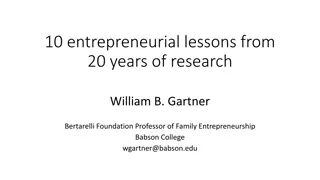 Entrepreneurial Lessons from 20 Years of Research by William B. Gartner