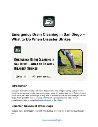 Emergency Drain Cleaning in San Diego – What to Do When Disaster Strikes