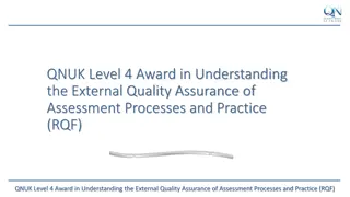 External Quality Assurance of Assessment Processes