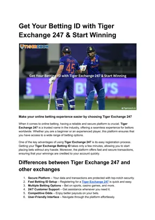 Get Your Betting ID with Tiger Exchange 247 & Start Winning