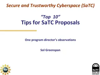 Top 10 Tips for SaTC Proposals by Sol Greenspan