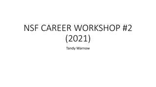 NSF Career Workshop 2021 - Proposal Process & Requirements