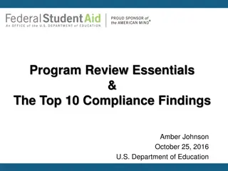 Program Review Essentials & Compliance Findings Overview