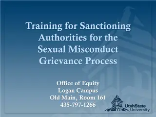 Training for Sanctioning Authorities: Sexual Misconduct Grievance Process