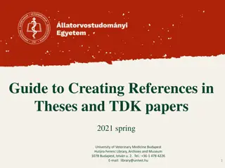 Guide to Creating References in Theses and TDK papers