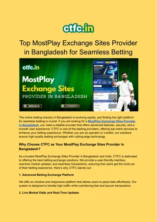 Top MostPlay Exchange Sites Provider in Bangladesh for Seamless Betting