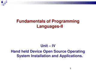 Hand-held Device Open Source OS Installation & Applications