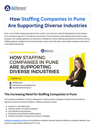 How Staffing Companies in Pune Are Supporting Diverse Industries