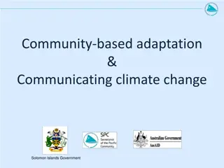 Community-based adaptation  &  Communicating climate change