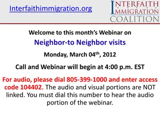 Interfaith Immigration Neighbor-to-Neighbor Visits Webinar