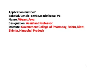Assistant Professor Vikrant Arya at Government College of Pharmacy