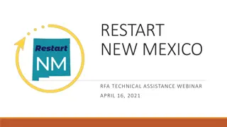 Restart New Mexico RFA Technical Assistance & Training Overview