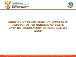 Updates on Department's Mergers & Regulatory Reforms