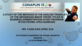 Analysis of English Translation Mistakes in Indonesian Minor Thesis Titles