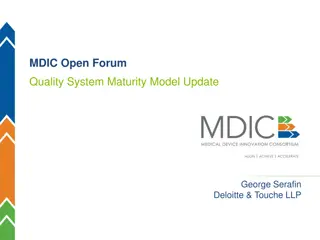 Quality System Maturity Model Update by MDIC
