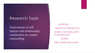 Assessment of Self-Esteem and Relationship Satisfaction in Couples Counselling