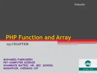 PHP Functions and Arrays Overview