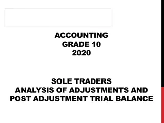 Analysis of Sole Traders Adjustments