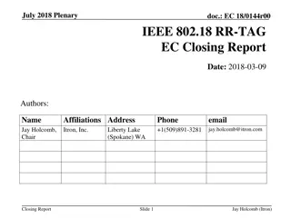 July 2018 Plenary Closing Report