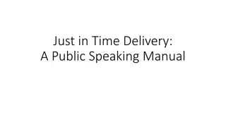Just-in-Time Delivery: A Speaker's Guide