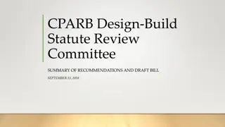 Recommendations and Draft Legislation Summary