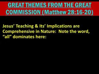 Great Themes from the Great Commission: Jesus Teaching & Implications