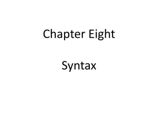 Syntax in Language Study: Order and Rule Systems