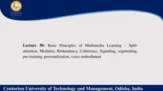 Principles of Multimedia Learning - Cognitive Theory, Redundancy, Coherence