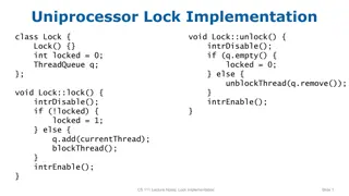 Uniprocessor Lock Implementation