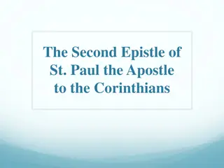Overview of St. Paul's Second Epistle to the Corinthians