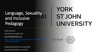 Language, Sexuality, Inclusive Pedagogy and Educational Inclusion