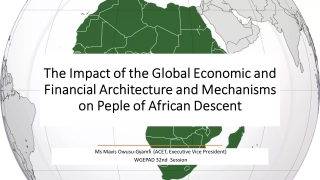 The Impact of Global Economic and Financial Architecture on People of African Descent