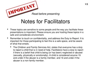 Important Notes for Facilitators on Sensitive Topics