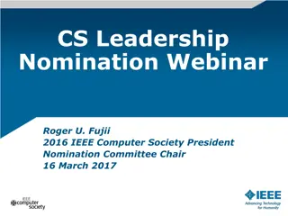 Computer Society Leadership: Tips for Nomination Candidates
