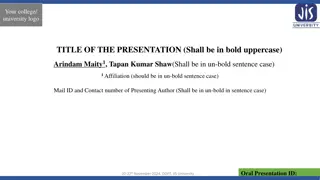 Oral Presentation at JIS University