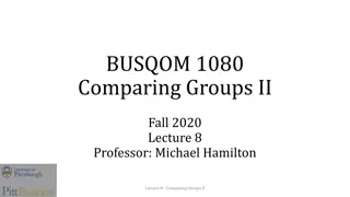 Comparing Groups II - Lecture Summary and Hypothesis Testing Review