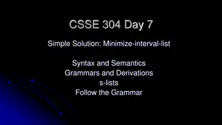 Programming Language Syntax and Semantics