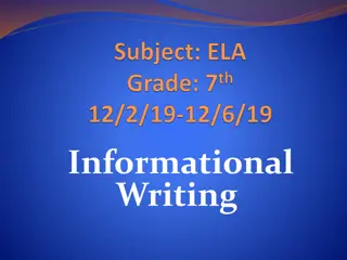 Writing and Learning Activities in ELA Curriculum